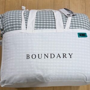 Boundary King 3 Piece Comforter Set- Sage Check